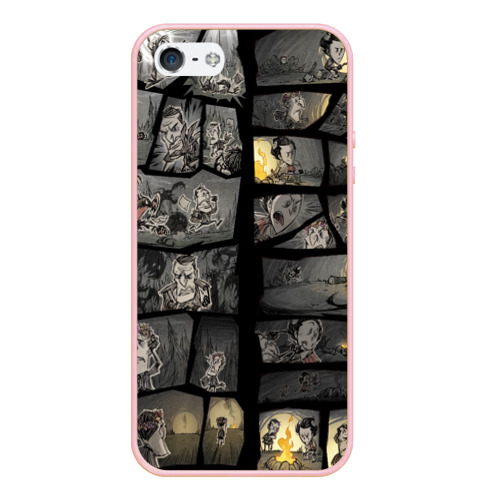 Чехол для iPhone 5/5S матовый Don't starve, цвет светло-розовый