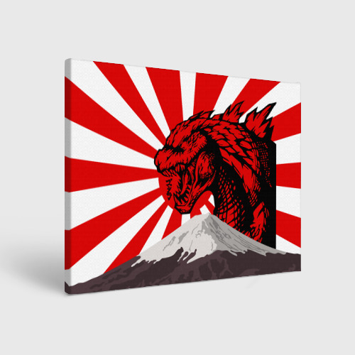 Холст прямоугольный Godzilla Japan Годзилла Япония, цвет 3D печать
