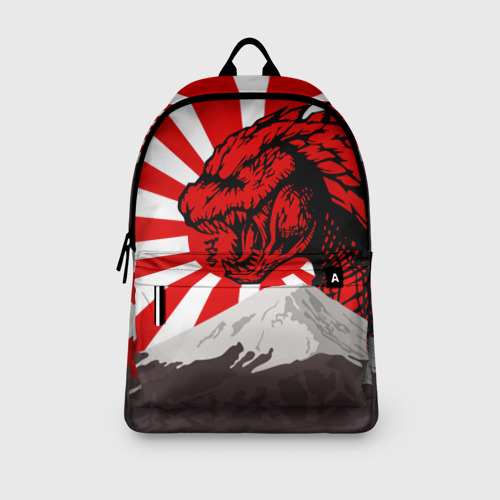 Рюкзак 3D с принтом GODZILLA JAPAN | ГОДЗИЛЛА ЯПОНИЯ, вид сбоку #3