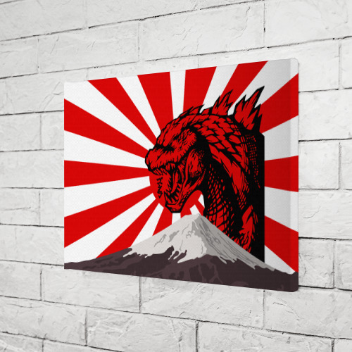 Холст прямоугольный Godzilla Japan Годзилла Япония, цвет 3D печать - фото 3