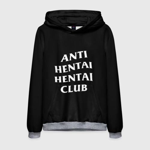 Мужская толстовка 3D ANTI HENTAI HENTAI CLUB, цвет меланж