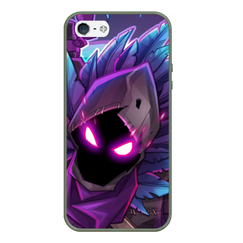 Чехол для iPhone 5/5S матовый Fortnite raven Фортнайт ворон, цвет темно-зеленый