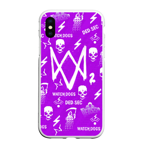 Чехол для iPhone XS Max матовый Watch dogs 2, цвет белый