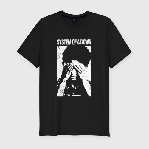 Мужская футболка хлопок Slim System of a Down, цвет черный