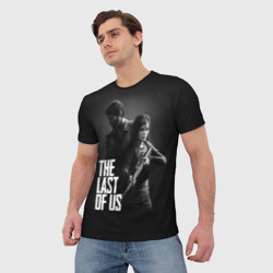 Футболка с принтом The Last of Us 2 - Джоэл и Элли для мужчины, вид на модели спереди №2. Цвет основы: белый