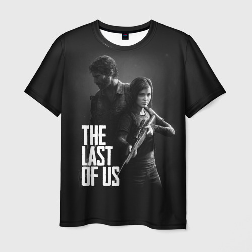Мужская футболка с принтом The Last of Us 2 - Джоэл и Элли, вид спереди №1