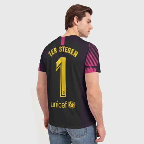 Мужская футболка 3D Ter Stegen away 18-19, цвет 3D печать - фото 4