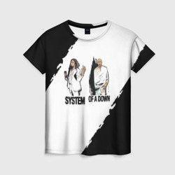 Женская футболка 3D Серж и Шаво System of a Down