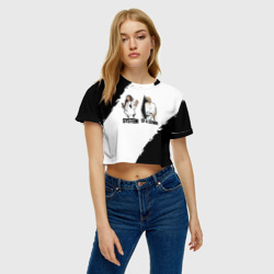 Женская футболка Crop-top 3D Серж и Шаво System of a Down - фото 2