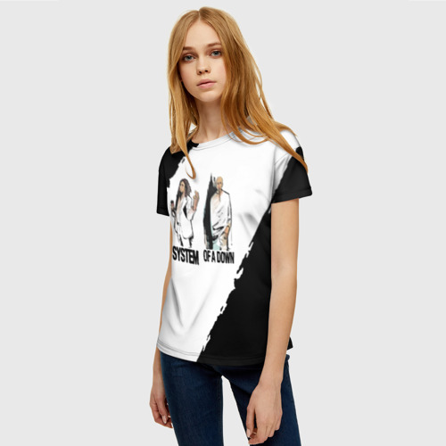Женская футболка 3D Серж и Шаво System of a Down, цвет 3D печать - фото 3