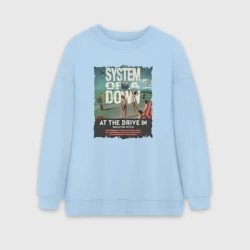 Женский свитшот oversize без начеса хлопок System of a Down