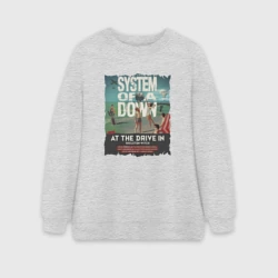 Женский свитшот oversize без начеса хлопок System of a Down