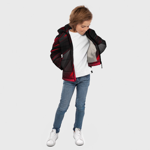 Зимняя куртка для мальчиков 3D Geometry stripes, цвет светло-серый - фото 5