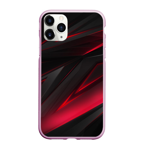 Чехол для iPhone 11 Pro Max матовый Geometry stripes, цвет розовый