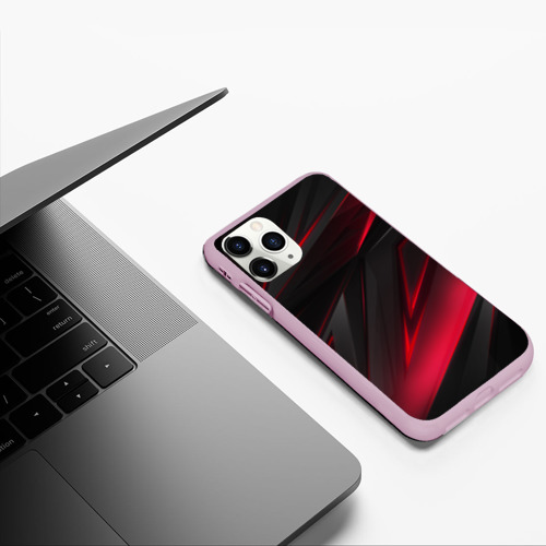 Чехол для iPhone 11 Pro матовый Geometry stripes, цвет розовый - фото 5