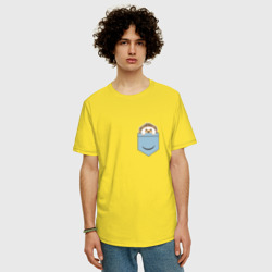 Мужская футболка хлопок Oversize Ёжик в кармане - фото 2
