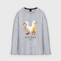 Мужской лонгслив oversize хлопок Gussi