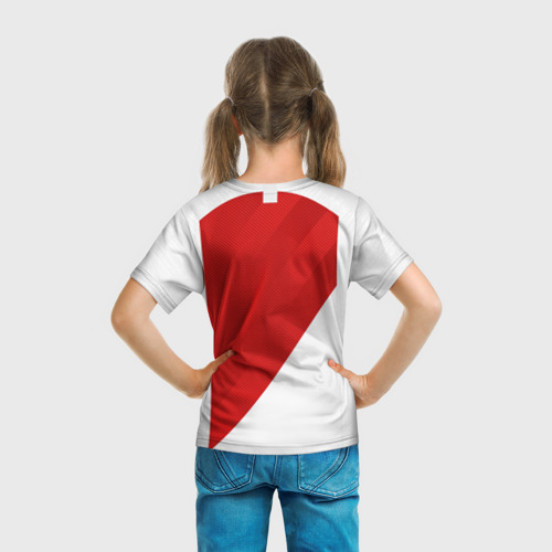 Детская футболка 3D с принтом Monaco home 18-19, вид сзади #2