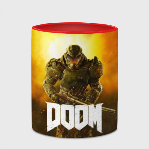 Кружка с полной запечаткой Doom 2016, цвет белый + красный - фото 4