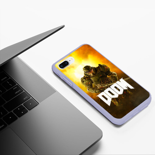 Чехол для iPhone 7Plus/8 Plus матовый Doom 2016, цвет светло-сиреневый - фото 5