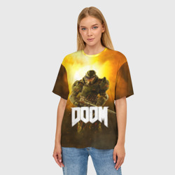 Женская футболка oversize 3D Doom 2016 - фото 2