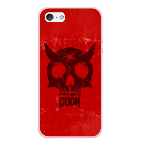 Чехол для iPhone 5/5S матовый Doom, цвет светло-розовый