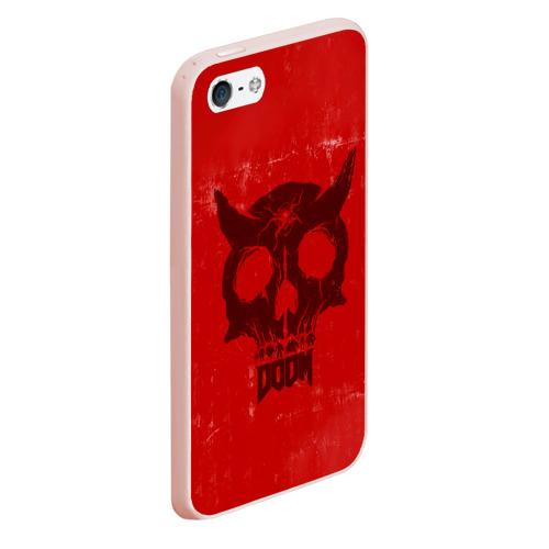 Чехол для iPhone 5/5S матовый Doom, цвет светло-розовый - фото 3