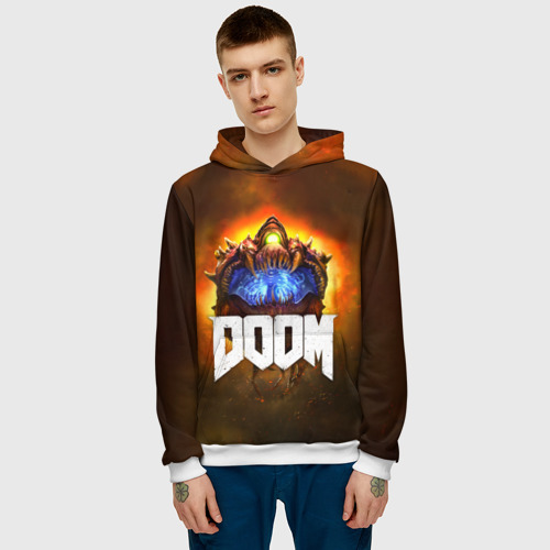Мужская толстовка 3D Doom Cacodemon, цвет белый - фото 3
