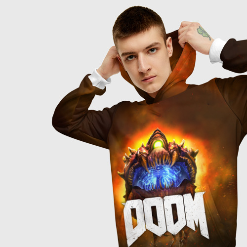 Мужская толстовка 3D Doom Cacodemon, цвет белый - фото 5