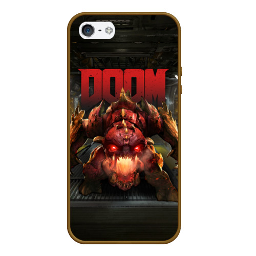 Чехол для iPhone 5/5S матовый Doom Pinky, цвет коричневый