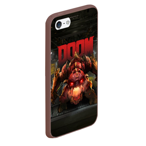 Чехол для iPhone 5/5S матовый Doom Pinky, цвет коричневый - фото 3