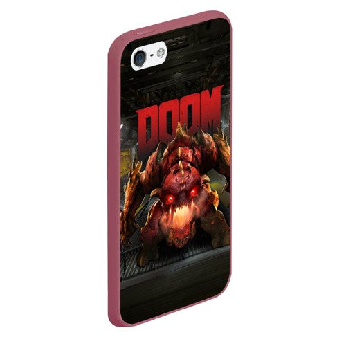 Чехол для iPhone 5/5S матовый Doom Pinky, цвет малиновый - фото 3