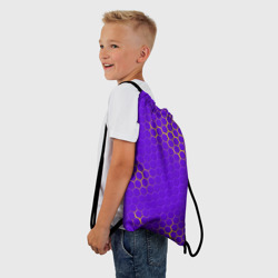 Рюкзак-мешок 3D Фиолетовая броня неоновая - фото 2