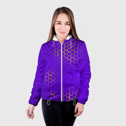 Женская куртка 3D Фиолетовая броня неоновая - фото 2