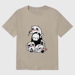 Женская футболка хлопок Oversize Cat got your soul