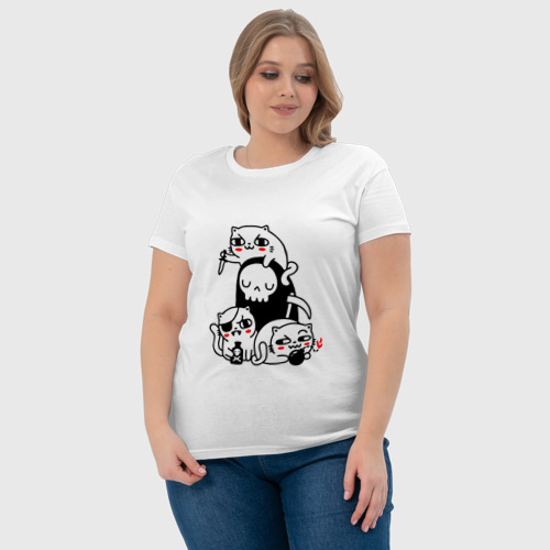 Женская футболка хлопок с принтом Cat got your soul, фото #4