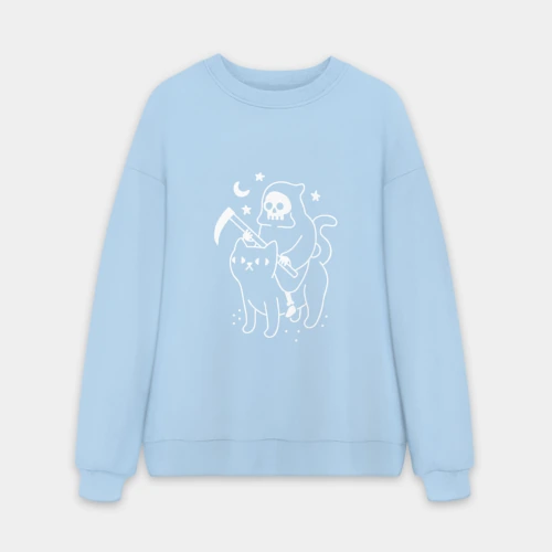 Мужской свитшот oversize без начеса хлопок Cat got your soul