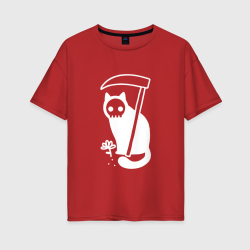Женская футболка хлопок Oversize с принтом Cat got your soul, вид спереди #2