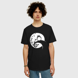 Мужская футболка хлопок Oversize Тоторо на фоне луны - фото 2