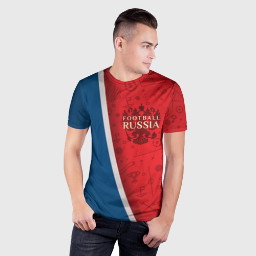 Мужская футболка 3D Slim Football Russia, цвет 3D печать - фото 3