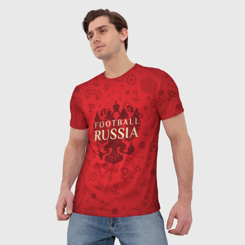 Мужская футболка 3D Football Russia, цвет 3D печать - фото 3