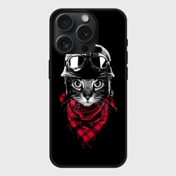 Чехол силиконовый для Apple iPhone 15 Pro Мax матовый Кот Пилот