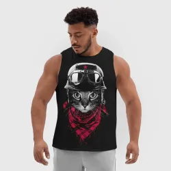 Мужская спортивная майка 3D Кот Пилот - фото 2