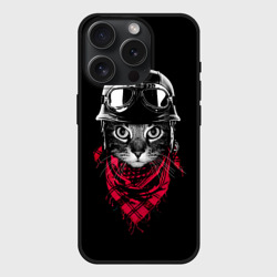 Чехол силиконовый для Apple iPhone 15 Pro матовый Кот Пилот