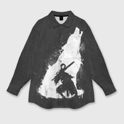 Мужская рубашка oversize 3D Dark Souls wolf Дарк Соулс волк