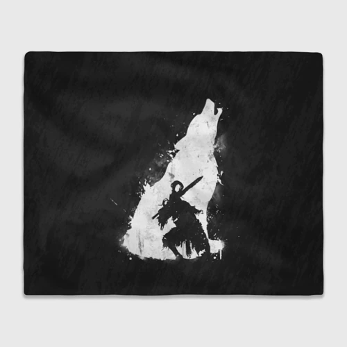 Плед 3D с принтом Dark Souls wolf Дарк Соулс волк, вид спереди #2
