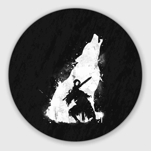 Круглый коврик для мышки Dark Souls wolf Дарк Соулс волк