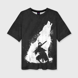 Женская футболка oversize 3D Dark Souls wolf Дарк Соулс волк