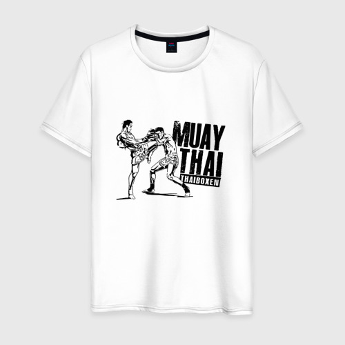 Мужская футболка хлопок Muay Thai. Тайский бокс, цвет белый