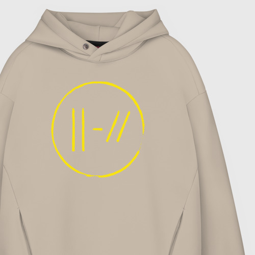 Мужское худи Oversize хлопок Twenty one pilots trench, цвет миндальный - фото 4